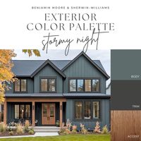 Elevate your home's exterior with our Stormy Night Exterior Color Palette - an expertly curated collection of blue-green gray and soft black paint colors that can make your home the envy of the block! Delivered as a convenient digital download, this guide features handpicked Benjamin Moore and Sherwin-Williams exterior paint colors, complete with names and codes, and recommended stain colors. This palette makes it easy to achieve beautiful results, without the overwhelming trips to the paint store or endless online searches. Plus, you'll get insider tips for using the palette, and testing colors for foolproof results. Transform your exterior with confidence today! **DIGITAL DOWNLOAD ONLY. NO PHYSICAL PRODUCT OR PAINT SAMPLES WILL BE SHIPPED TO YOU NO RETURNS OR EXCHANGES. When you purchase