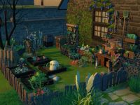 sims 4, sims garden, witchy garden, side yard, sims garden inspo, cottagecore inspo