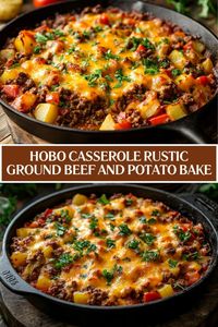 Discover the ultimate comfort food with this rustic hobo casserole! Layers of seasoned ground beef, hearty potatoes, and gooey cheese are baked to perfection in this easy, one-pan dish. Ideal for busy nights or weekend family meals, it’s a must-try recipe for lovers of simple, satisfying dinners.