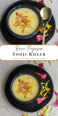 Easy and delicious rava payasam recipe, a popular South Indian pudding made from semolina (rava or sooji/suji), milk, sugar, and flavored with cardamom saffron and garnished with nuts like cashews. This rava kheer is a perfect beginner-friendly recipe; learn how to make it with detailed step-wise pictures.