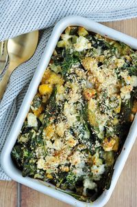 Break from tradition with this scrumptious baked casserole! This dish packs a hearty dose of veggies, meanwhile boasting all the cheesy goodness you look for in a casserole. #healthycasserole #skinnydinners