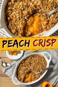 Forget those mealy apples and make this stunning peach crisp recipe for dessert tonight. It's buttery, fruity, crunchy, and pretty much to die for.