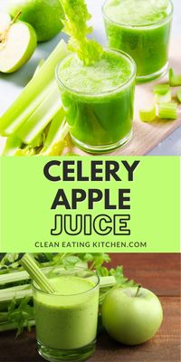 Celery Apple Juice is a great way to get the benefits of celery juice but with better flavor. This simple recipe has just 3 ingredients and can be made in a juicer or a blender. Try this green juice recipe today!