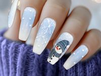 Celebrate the holiday season in style with our charming Lovable Christmas Snowman Press-On Nails! Featuring a delightful hand-painted snowman design, adding a festive touch to your look. You will receive a full set of 10 nails in your size along with a complimentary gift of a nail file, cuticle stick, alcohol wipes, and nail glue. If you prefer tape tabs instead of glue, just let us know. I am more than happy to personalize your order, so please reach out to me to discuss your preferences.  When it comes to sizing, I want to make sure you get the perfect fit. Please follow our Sizing Guide to determine your correct size. Please note that while I do my best to accurately showcase nail colors in photos, actual colors may vary due to screen and lighting differences. Handmade items may also ha