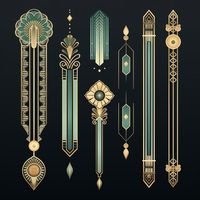 ART DECO, Art Nouveau, Backgrounds, Patterns, Motifs, Designs