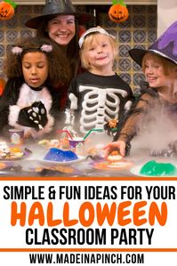 Throw the best (and easiest) Halloween class party this year! Our simple formula will make organizing and running the kids Halloween party low-stress and fun! kids halloween party ideas | halloween party ideas | class party | class party ideas | class halloween party | class halloween party ideas | class halloween party activities #halloween #halloweenparty #halloweenpartyideas