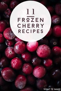 Figure out what to make with frozen cherries in this collection of 11 recipes. From classic breakfast ideas to crisp desserts; you'll find a fantastic way to use up your mounds of cherries. #frozen #cherry #recipes #whattomaketoeat