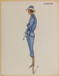 Carven P/E 1957 "Candide". Croquis de la Maison.