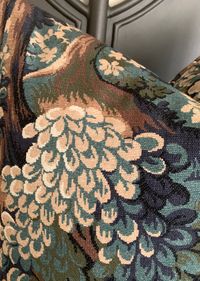 Offered is one Tapestry Forest Pillow Cover, available in your choice of ten sizes. Beautiful shades of Olive, Navy, Forest, Fern, Peach, Dark teal, and cream.Very Durable fabric with 30,000 double rubs. 100% cotton. Made in the U.S.A. Styled afte...