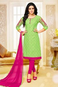 Shop Newarrival Latest Designer Luxurious Cotton Churidar suit in Light Green Color with Zari Embroidered - DMV12644 for women online  Please msg or whatsapp at 0169179180 for order details  #Designersuit #lightgreen #cotton #churidarsuit #partywear #like4like #womenstyle #fashion #shoppingonline