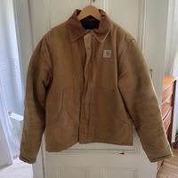 Vintage Tan Carhartt Jacket. Has Had Lots Of Use, As Noted In The Photos. Size Not Marked, But Fits Like A Women’s Large. Quilted, Heavy, Super Warm And Durable. Purchased For $250, I’ve Never Worn It. It Seems To Have Been Dry Cleaned Right Before I Bought It.