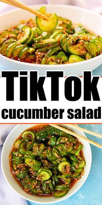 Easy Korean cucumber salad with Asian dressing is a delicious cold side dish or vegetarian dish. You can make it spicy or leave a bit sweet.