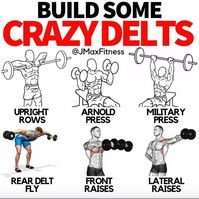 The delts are, hands down, the most important muscle-group to creating an aesthetic physique. They help give you the illusion of having a smaller waist and that famous V-taper.⠀Here's how to build them:⠀Train them at least per week. You want to frequently hit them to signal to your muscles, "ok bro, it's time to grow." I recommend doing one HEAVY day in the strength rep range and one LIGHT day in the hypertrophy rep range per muscle group per week.⠀⠀⠀⠀⠀⠀