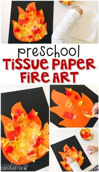 This tissue paper fire art project is an adorable craft that incorporates lots of fine motor skills practice. Great for tot school, preschool, or even kindergarten!