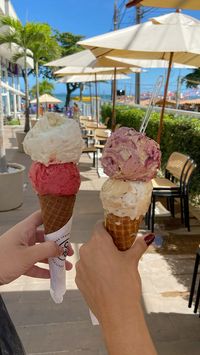 Gourmet ice cream at the beach aesthetic summer Rio de Janeiro