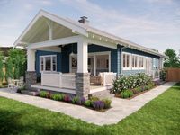 Tulip Cottage House Plans 1200 Sq Ft 3 Bedroom 2 Bath 29x62' Craftsman Bungalow With Garage - Etsy