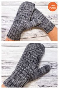 Mock Cable Mittens Free Knitting Pattern