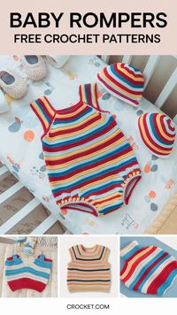 Create a stylish crochet baby romper with these free patterns. Ideal for making a thoughtful, handmade gift for new parents!