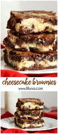 AMAZING Cheesecake Brownies - the delicious chocolate dessert with a cream cheese and white chocolate chip layer.