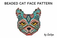 Cat Pattern Beaded Brick Stitch Brooch Necklace DIY Beading