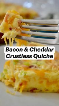 20min · 8 servings     Get the full recipe and ingredients at: https://thisdelicioushouse.com/bacon-cheddar-crustless-quiche/