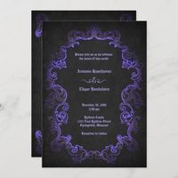 $3.08 | Purple Black Gothic Wedding #gothic wedding invitations, purple black, lace, victorian, elegant, goth, moody, halloween