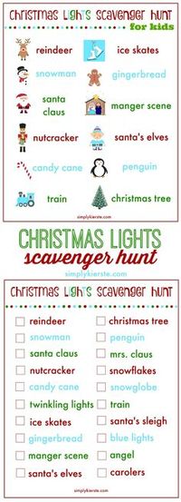 Make going to look at Christmas lights an adventure with a fun Christmas lights scavenger hunt! It makes a perfect family night! Free printable included.