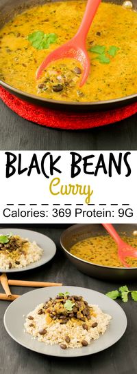 Black Beans Curry | vegan and gluten free entree to be served over quinoa or brown rice and ready in less than 30 minutes | kiipfit.com