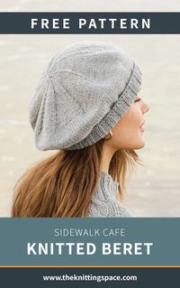 Looking for a chic accessory to add to your winter wardrobe? Try your hands on this hip knitted beret, also ideal as a handmade present for a stylish teen.|Discover over 3,500 free knitting patterns at theknittingspace.com #knitpatternsfree #winterknittingpatterns #winterknits #wintercrafts #wintercozy #DIY