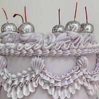 Carolina | Custom Fancy Cakes on Instagram: "lavender with silver glitter cherries 🪩🍒🎂💜🍰✨ #cake #cakesofinstagram #vintagecake #lambethcake #vintagepiping #prettycakes #cutecake #lavendercake #purplecake #glittercherries #monochrome #nyc #nyccakes #colourmill #colourmillmade #explore #buttercreamcakes #homebaking #retrocake #cakedesign #cakedecorating #fancycake #thefancycakeclub"