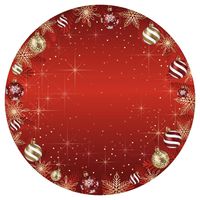 abstract vector illustration de cadre rond avec des boules de noël et fond rouge lumineux isolé sur fond blanc.