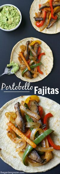 EASY and amazing portobello fajitas! So simple to make, and great for weeknight meals (vegan, gluten-free)