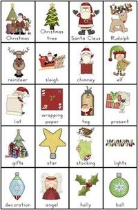 Free Christmas Vocabulary Chart: