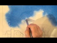 Getting fluffy white clouds with watercolor is easy with this step by step video - anyone can do it.