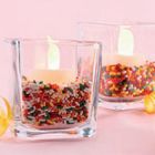 birthday cake sprinkles with tea light votives