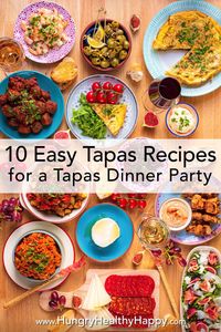 Enjoy all the flavours of Spain with these 10 Easy Tapas Recipes, that when put together make the most delicious homemade tapas dinner party feast. From traditional Spanish Tortilla, to Albondigas, Patatas Bravas, garlic prawns and the EASIEST Spanish Rice, and much more. Meat eaters and vegetarian/vegan diners are catered for and many of the finger foods here can be made ahead. Invite your friends around for some awesome bite sized meals from Spain. #tapas #spanish #tapasrecipe #mediterranean