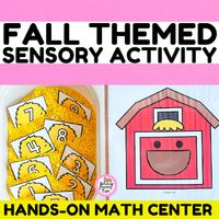 Are you looking for play based math centers or autumn / fall sensory bins for kindergarten, prek, preschool, special education or autism classrooms? This fall feed the farm barn sensory bin activity is perfect for your back to school sensory bins, math centers, kindergarten sensory bins, or prescho...