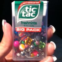 Best idea I've had in a while!!! Have a lot of belly button rings and don't know what to keep them in? A tic tac box! (: