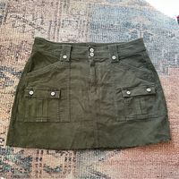 Size 16 Nwt Aerie Green Cargo Mini Skirt Corduory Pockets On The Front