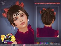 The Sims Resource - Back To School - Sequin Bow Hair Ties for Mi Cha Hair (kids) by GoAmazons