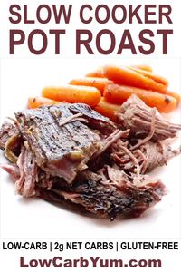 Slow Cooker Pot Roast EASY RECIPE - A low carb pot roast crockpot recipe that's simple to prepare and keto friendly. It's a great meal to prepare ahead for weeknight dinners. #slowcooker #crockpot #lowcarb #lowcarbyum #lowcarbrecipes