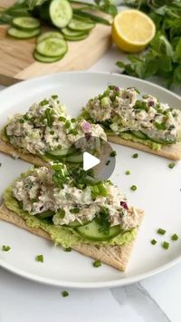 Mediterranean Plan Weightloss on Instagram: "Loaded Tuna Crackers🤩
Cre by @jessicasepelsteingold
Need a quick snack or a light lunch? Whip up this elevated twist on the humble tuna cracker in just 5 minutes. On top of a bed of creamy smashed avocado and crispy Cruskits (or rice cakes for a gluten-free option!), let the flavour-packed spread of tuna, Greek yoghurt, dijon and chopped veggies take centre stage. For an extra kick, garnish with chilli flakes!

Dietary tags: egg-free, nut-free, pescatarian, gluten-free
Recipe-subcategories: quick meals
Time to cook: 5
Serves: 1

Ingredients
1 95g (3.3oz) tin tuna, drained
1 tbsp Greek yoghurt
1 tsp dijon mustard
1 celery stalk, diced
1 tbsp finely chopped red onion
1 pickle, finely diced
1 tbsp chopped chives
3 cruskits, use rice cakes for glut