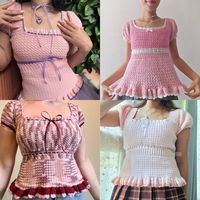 THIS IS NOT A PHYSICAL ITEM. THIS IS A PDF. Introducing the Blythe Babydoll Top-a made-to-measure crochet pattern that brings a blend of coquette & versatility to your wardrobe! Whether you choose to craft it as a delicate top or extend it into a cute babydoll dress, this design is perfect for any occasion. Featuring intricate stitch details, this pattern offers options for sleeveless styling, giving you the freedom to customize the piece to your taste! While it presents a satisfying challenge f