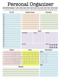 Personal Organizer EDITABLE Daily planner by FreshandOrganized