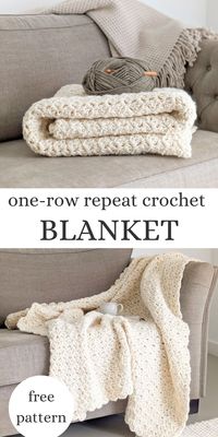 This easy chunky crochet blanket is perfect to add to your home decor. You can make and use this crochet blanket during the spring time, fall time, and winter time. With step-by-step photos and a guided video tutorial you'll have this free crochet pattern done in no time!