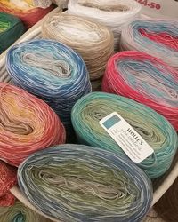 Cotton/Bamboo yarns -- heavenly soft in exciting colors. See them all and pick your favorite: wollesyarncreations.etsy.com All domestic orders over $35 ship for free.  #knittingyarn #crochetyarn