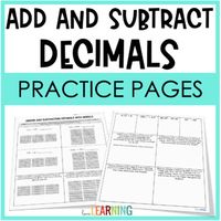 These adding and subtracting decimals worksheets and interactive notes are perfect for your 5th grade math classroom! Students will learn how to add and subtract decimals to the hundredths place using decimal models, the standard algorithm, and real world word problems.You can use the notes to teach your students how to add and subtract decimals. The worksheets are perfect as classroom practice, math homework, in math centers, or as a math workshop activity.Students will learn how to:Use models