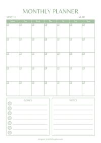 Say goodbye to missed deadlines! This monthly planner template is perfect for keeping track of your goals and appointments. // Keywords: Monthly planner. Planner template. Printable planner. Monthly calendar. Organization. Productivity. Goals. Appointments. Time management. To-do list. Notes. Desk planner. Wall planner. Undated planner. Minimalist planner