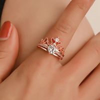 2 in 1 Cubic Zirconia Crown and Solitaire Ring – Bling Wind