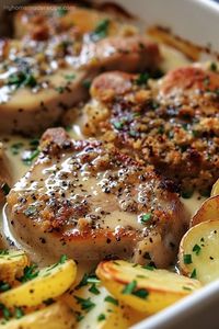 Savory Garlic Parmesan Pork Chops & Cheesy Scalloped Potatoes Recipe - My Home Made Recipe